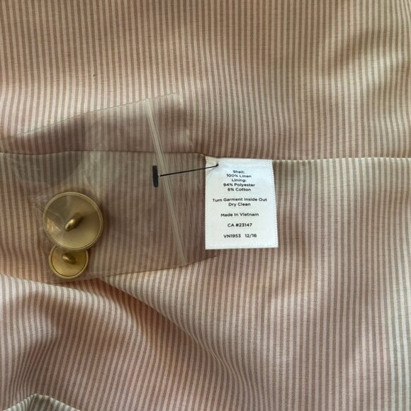 Talbots 100% Linen Bright Orange One Button Blazer - Size 8 - NWOT - Picture 5 of 5